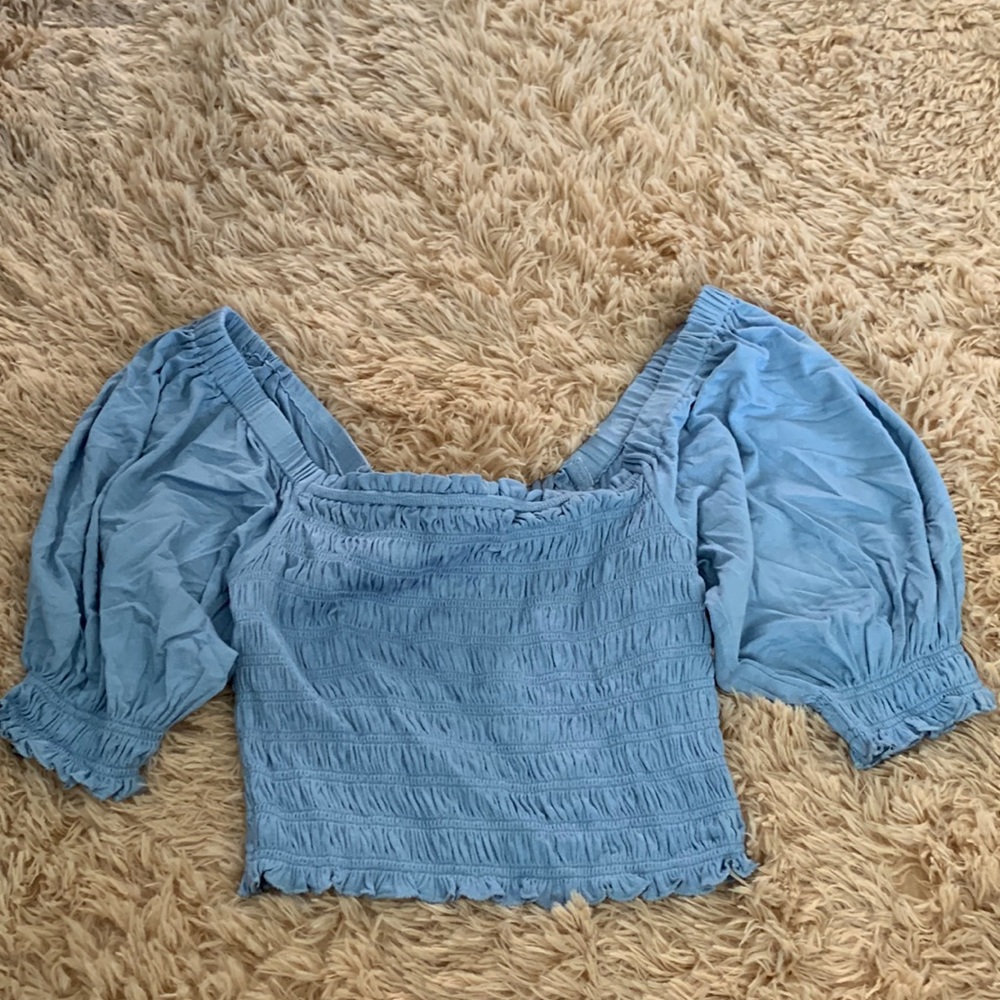 Light blue crop top